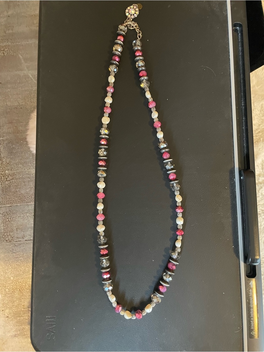 A Rare Bird Pink and Silver Beaded Necklace - Picture 3 of 6